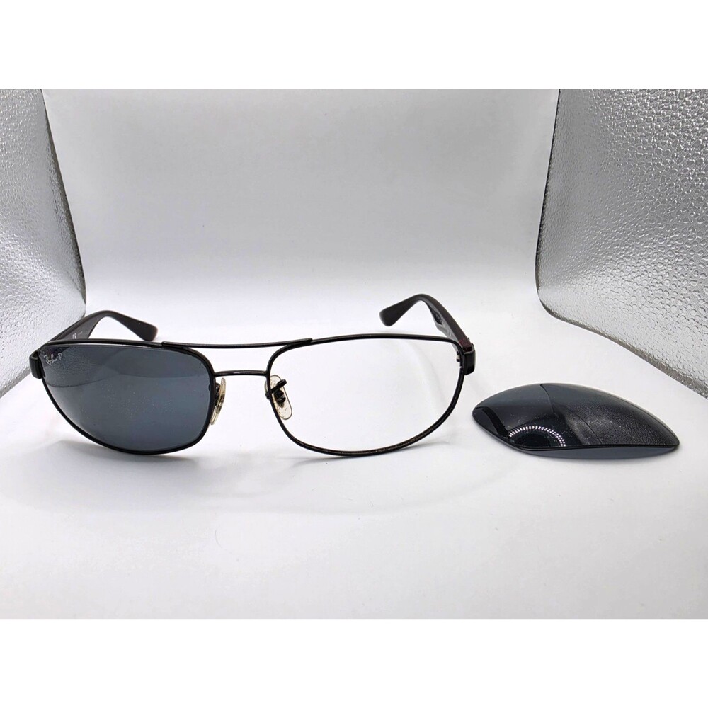 Ray-Ban RB3379 004/58 Polarized Sunglasses 64mm Black Frame AS-IS Repair